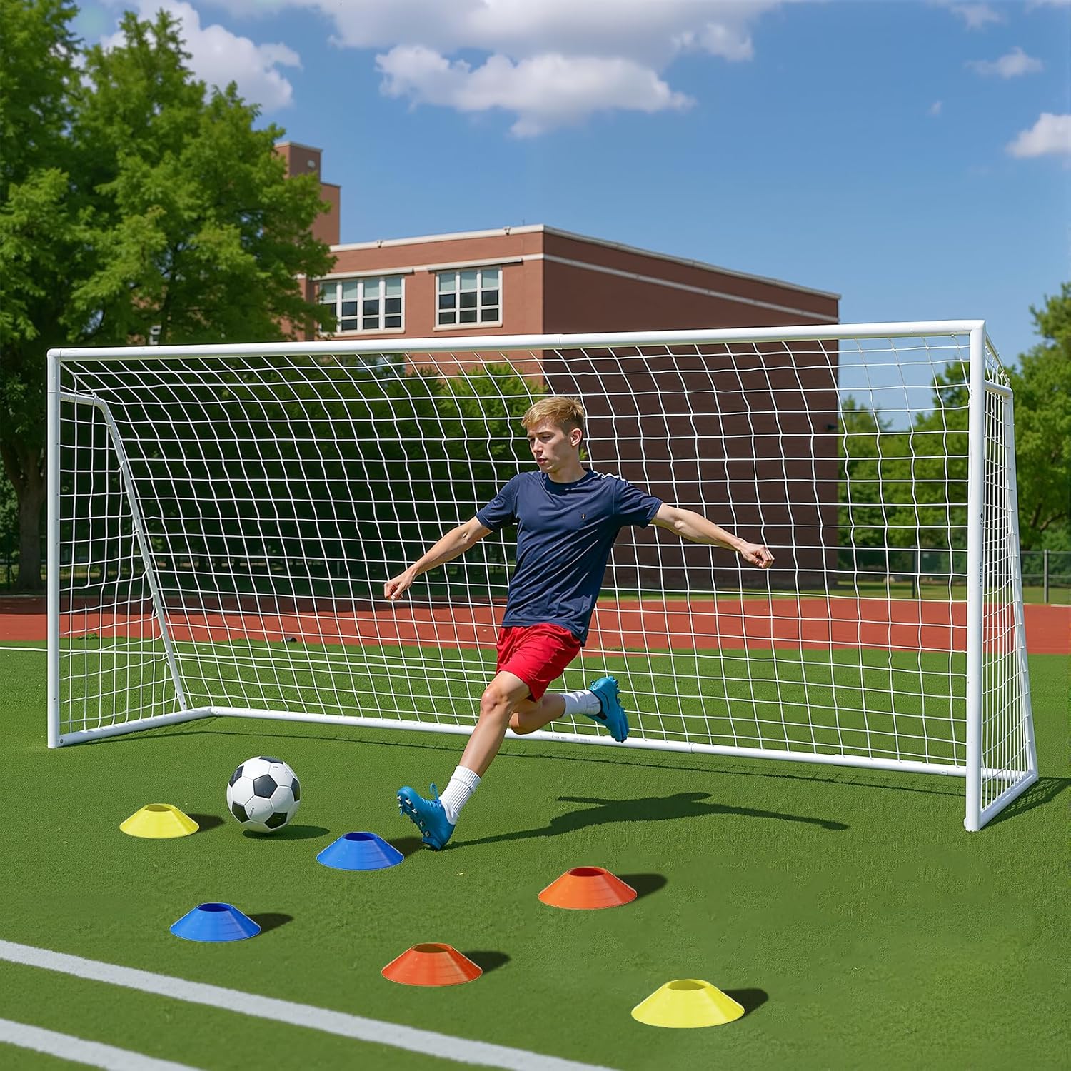 NAIZEA Soccer Goal for Backyard - Durable Metal Goals in Sizes