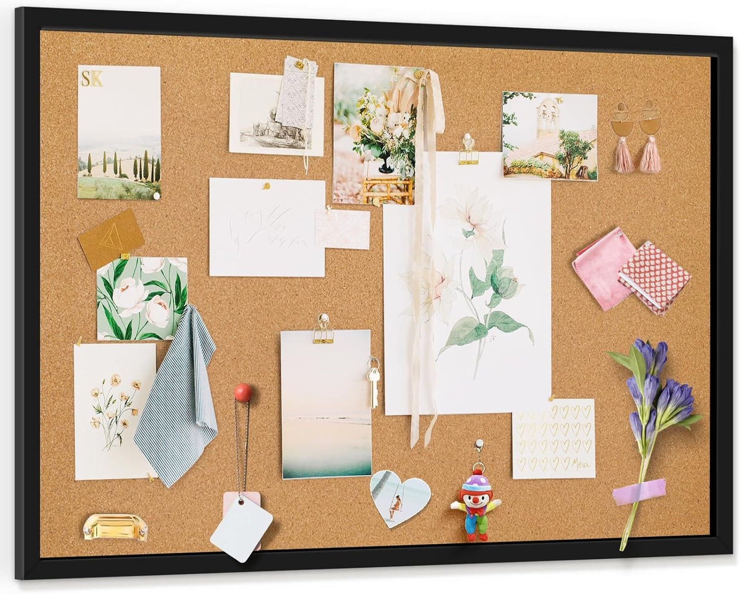 Miratino Large Bulletin Board for Home School Office Decor