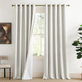 NICETOWN Extra Long Linen 100% Blackout Curtains 120 in Length - Real