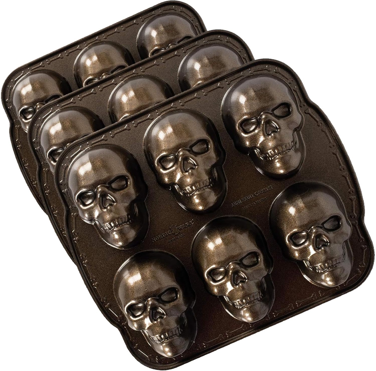 Nordic Ware Haunted Skull Cakelet Pan for Spooky Baking Fun