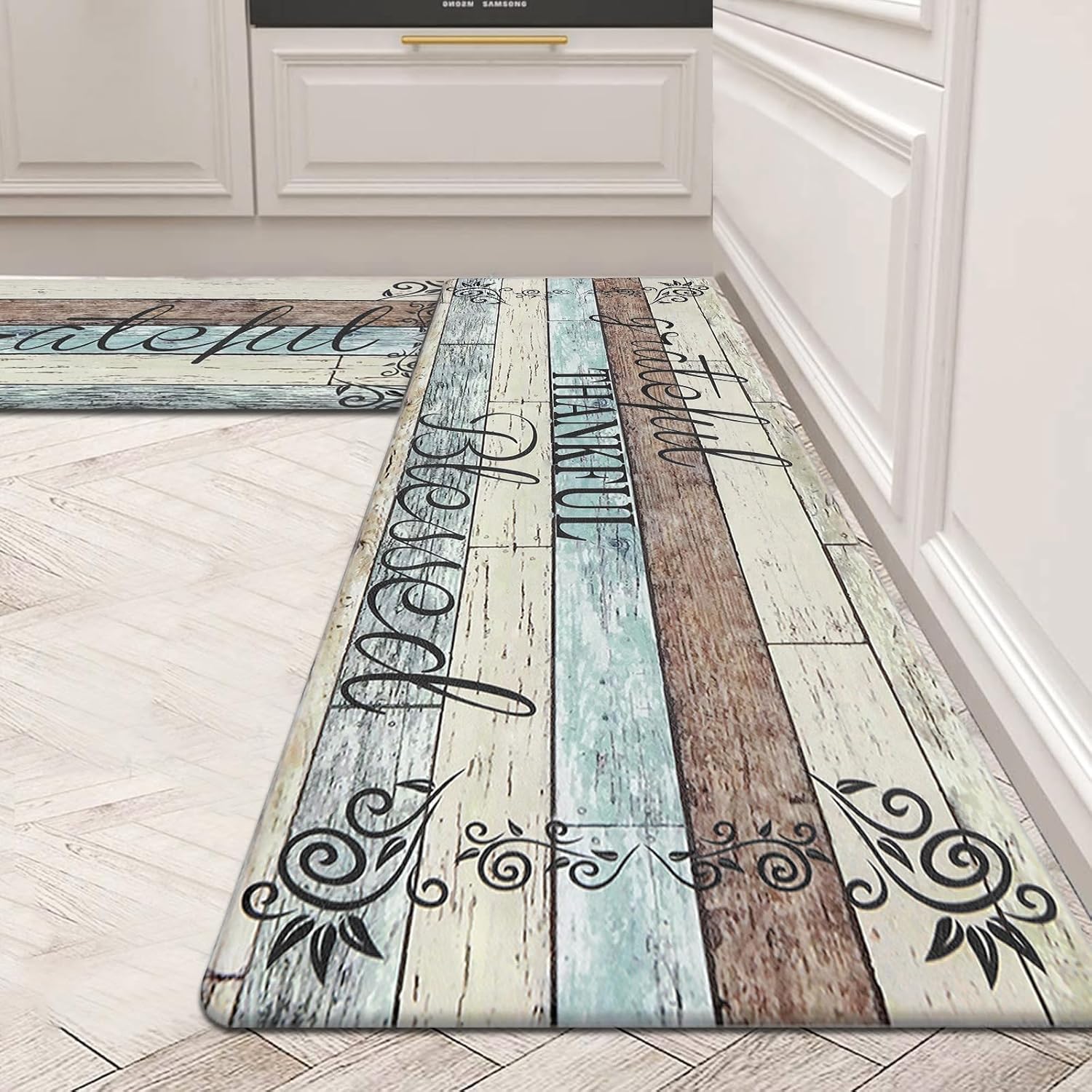 HEBE Anti Fatigue Kitchen Mat Set of 2 for Comfort and Style