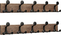 24-Inch Wood Burnt Coat Rack Wall Mount with 5 Triple Hooks - Pack