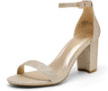 DREAM PAIRS Women's Chunk Low Heel Pump Sandals (Style FZSB)