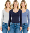 Emmalise Women's Athletic Fit Long Sleeve Round Neck Tee