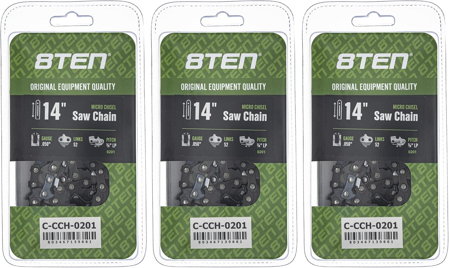 8TEN Micro Chisel Chainsaw Chain 14 Inch for Husqvarna and Echo