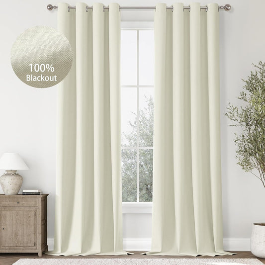 ChrisDowa 100% Blackout Curtains for Bedroom and Living Room