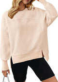 Women's Casual Crewneck Sweatshirt with Side Slit - Cozy Everyday S=US