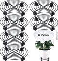6 Packs Large Metal Plant Caddy with Wheels 13in Rolling Stands