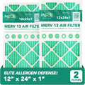 12x24x1 MERV 13 Air Filter 2-Pack for Cleaner Air Quality