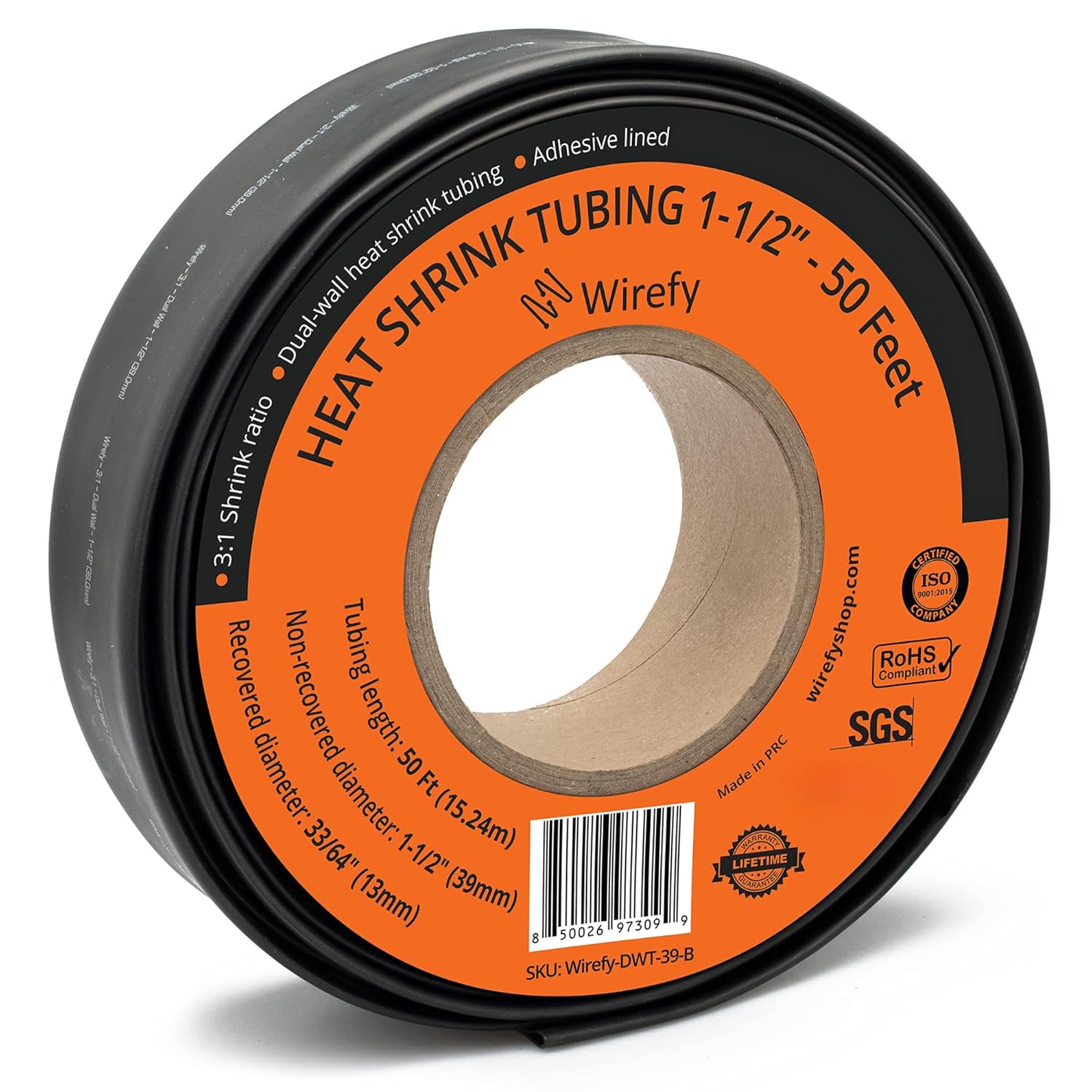 Wirefy 1-1/2 Heat Shrink Tubing - Large Diameter Adhesive Lined
