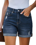 Jean Shorts Womens High Waisted Distressed Denim Shorts - Flattering