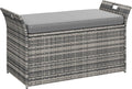 YITAHOME 90 Gallon Outdoor Wicker Storage Bench for Patio