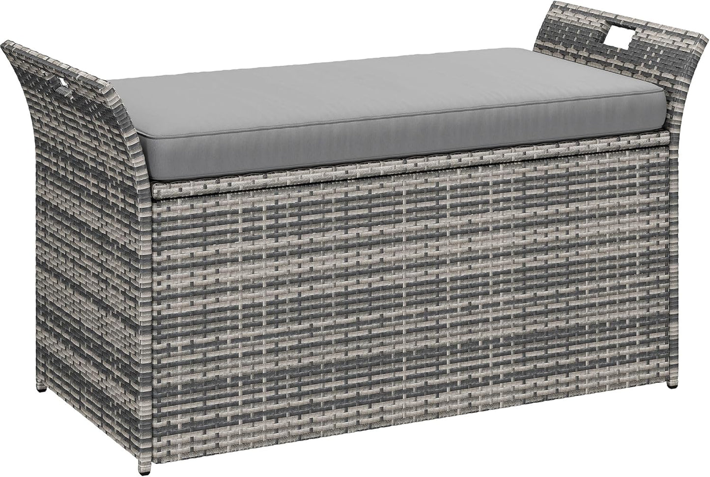 YITAHOME 90 Gallon Outdoor Wicker Storage Bench for Patio