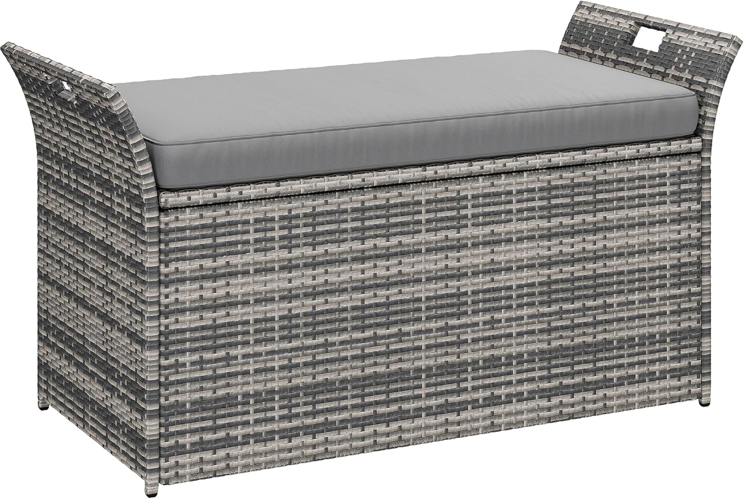 YITAHOME 90 Gallon Outdoor Wicker Storage Bench for Patio