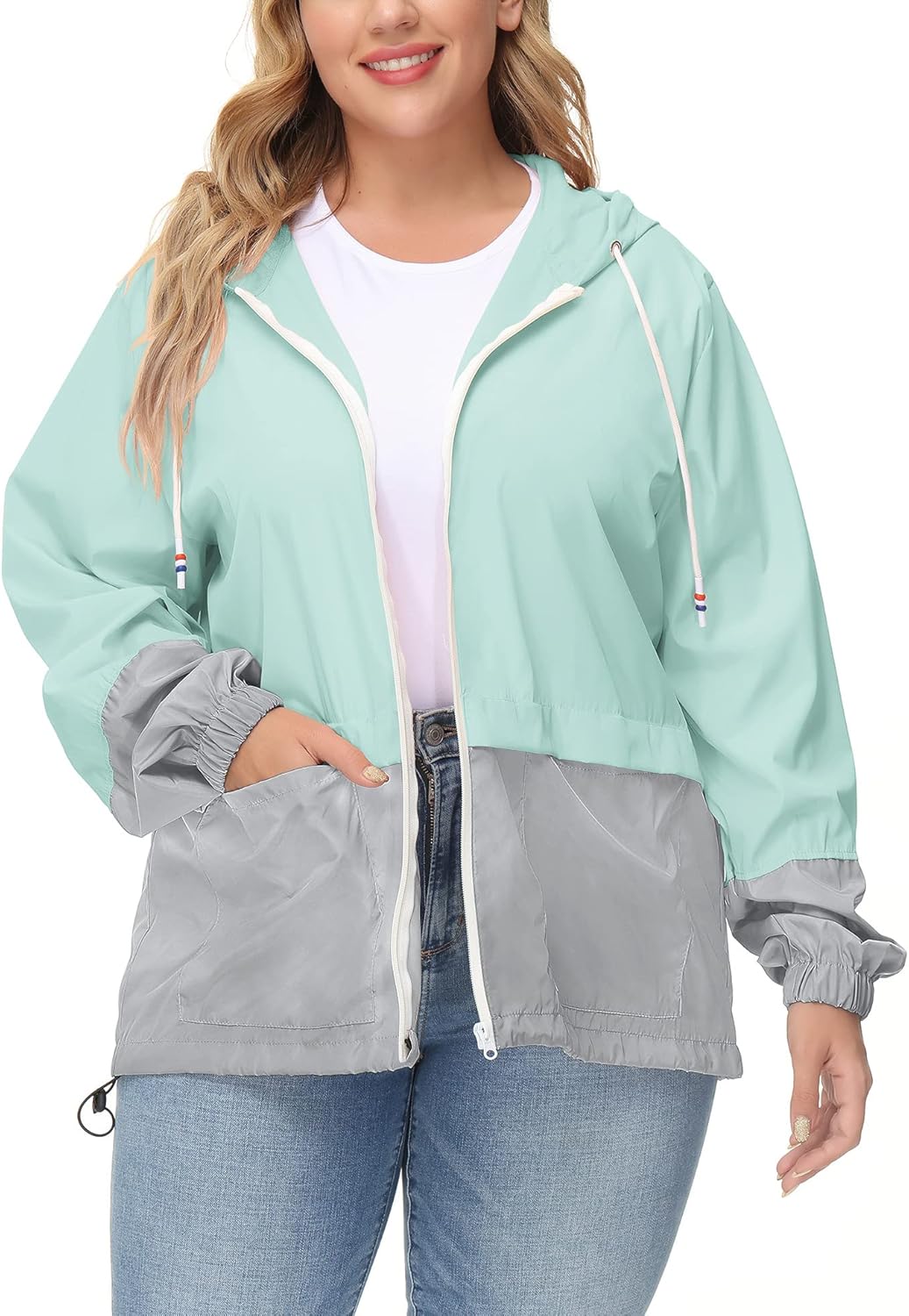 Plus Size Waterproof Raincoat for Women - Avoogue Windbreaker