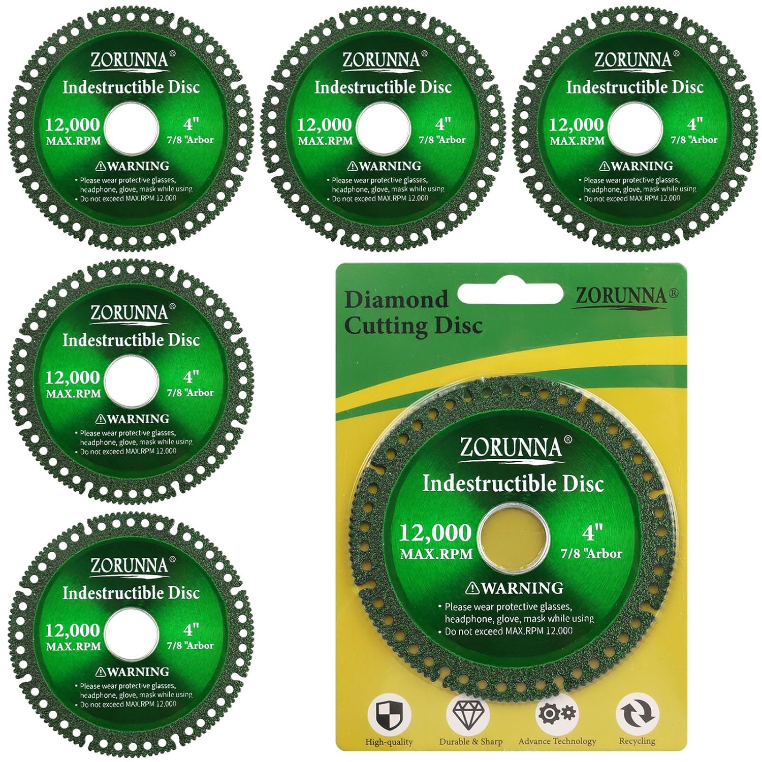 ZORUNNA 5-Pack Fast Cut Discs - Smooth & Indestructible