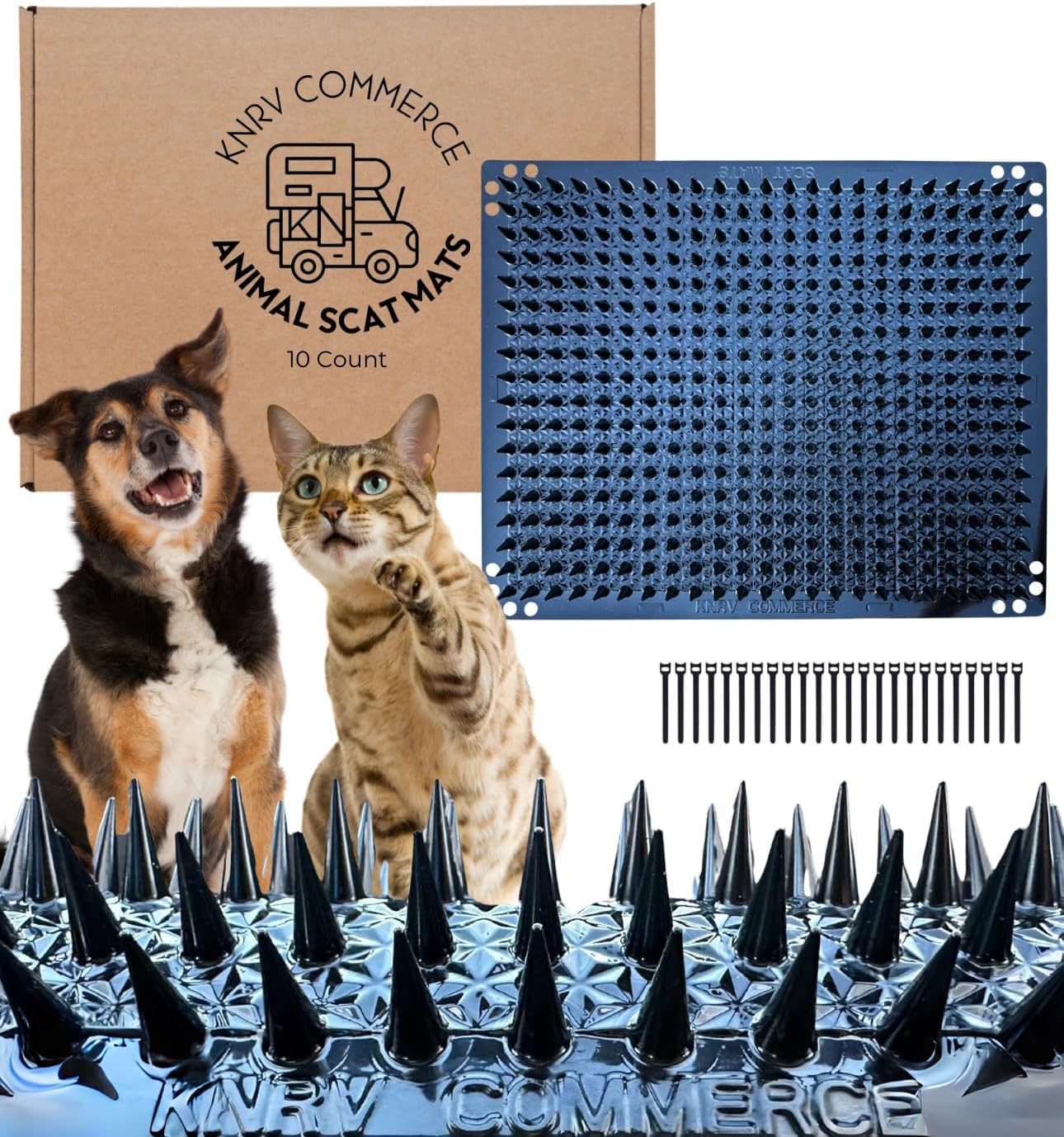 Scat Mats for Cats and Dogs - 10 Pk Cat Repellent Mats