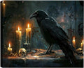 Skull Crow Dark Academia Decor Painting - Gothic 20x30 Canvas