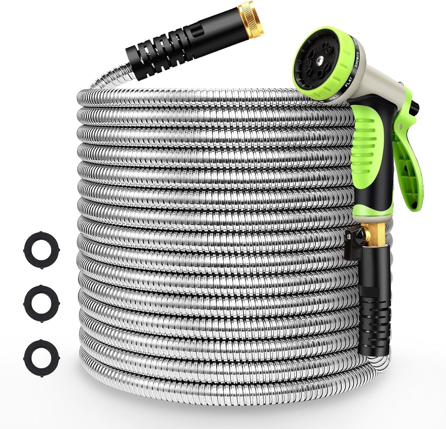 Metal Garden Hose 100ft Flexible Water Hose for Outdoor Use
