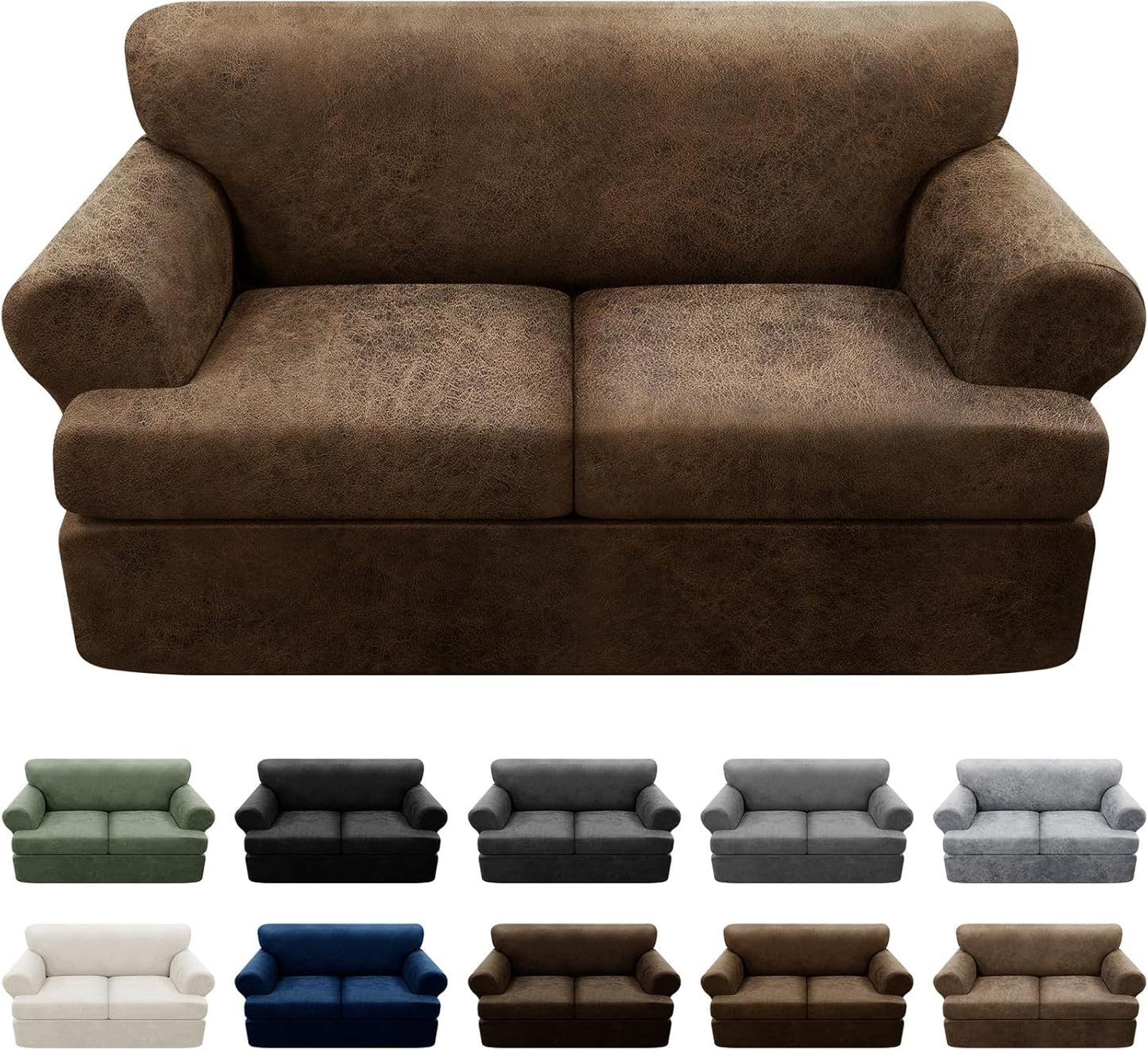 3-Pieces T Cushion Loveseat Slipcovers for Stylish Protection