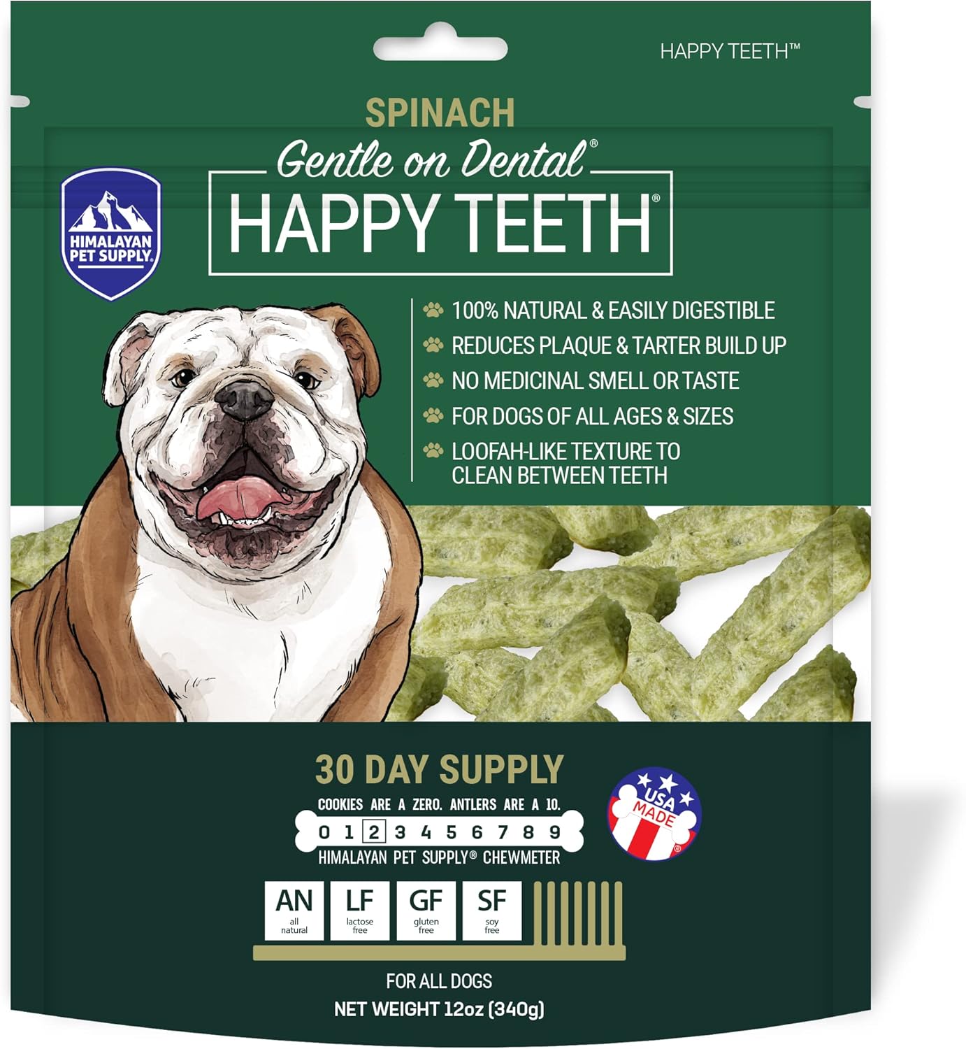 Himalayan Dog Chew Happy Teeth Spinach Dental Chews for Dogs