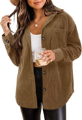 Women's Brushed Plaid Shacket Jacket - Oversized Casual Layer