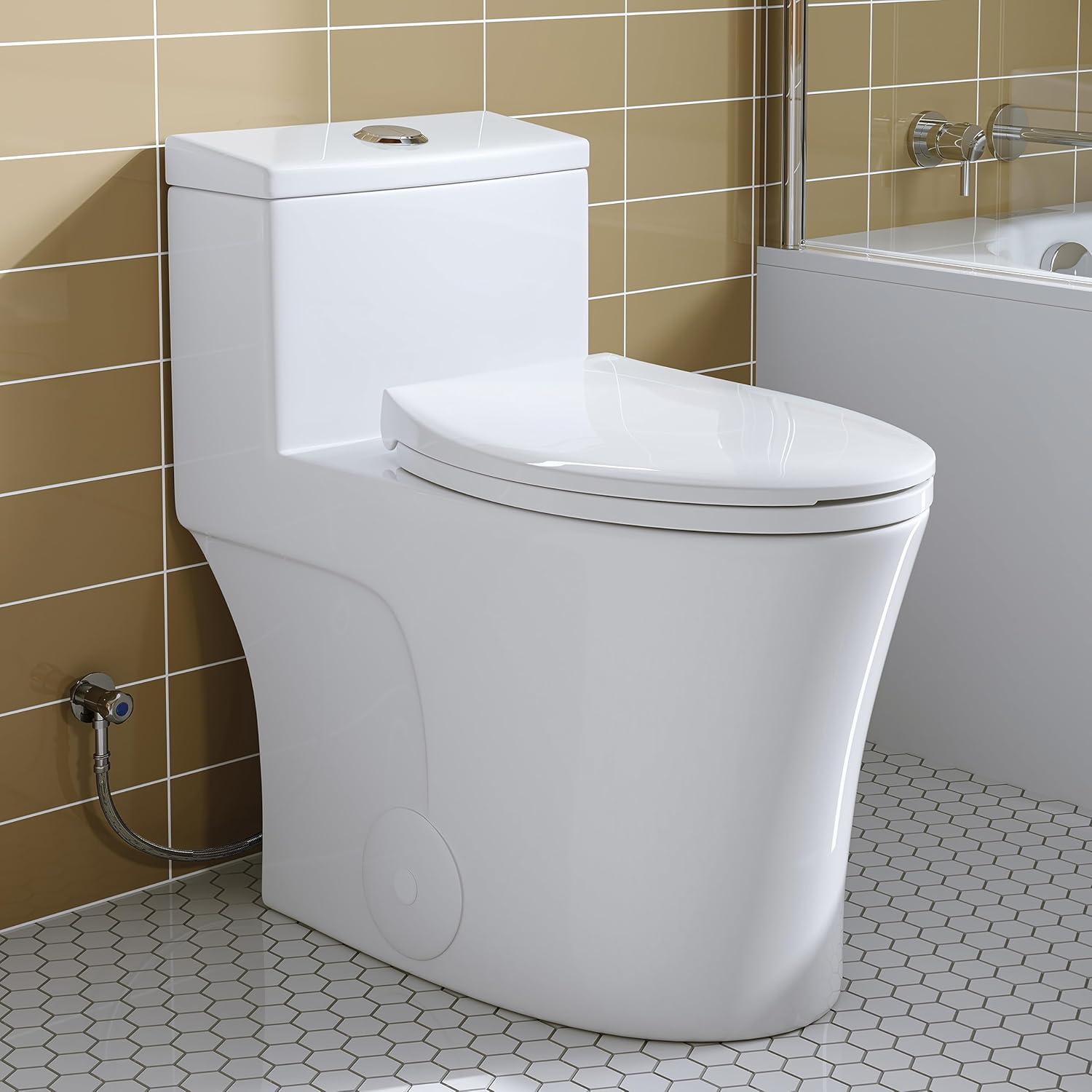 HOROW T0338W One Piece Toilet with Comfortable ADA Height