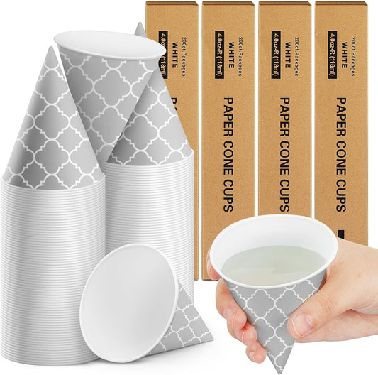 Roshtia 800 Pcs Paper Cone Cups for Shaved Ice and Slushies