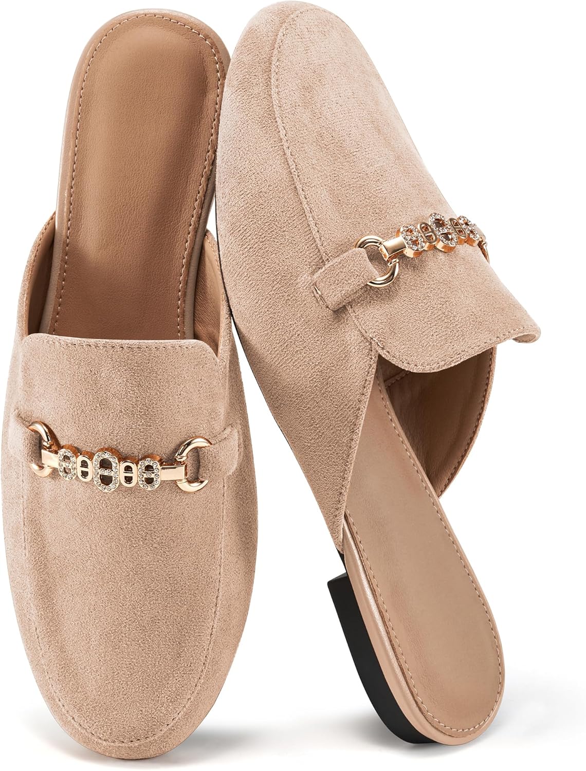 Womens Mules Buckle Flats: Stylish Suede Slip On Shoes 2025