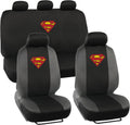 BDK Superman Car Seat Covers Full Set - Durable Black & Gray Fit