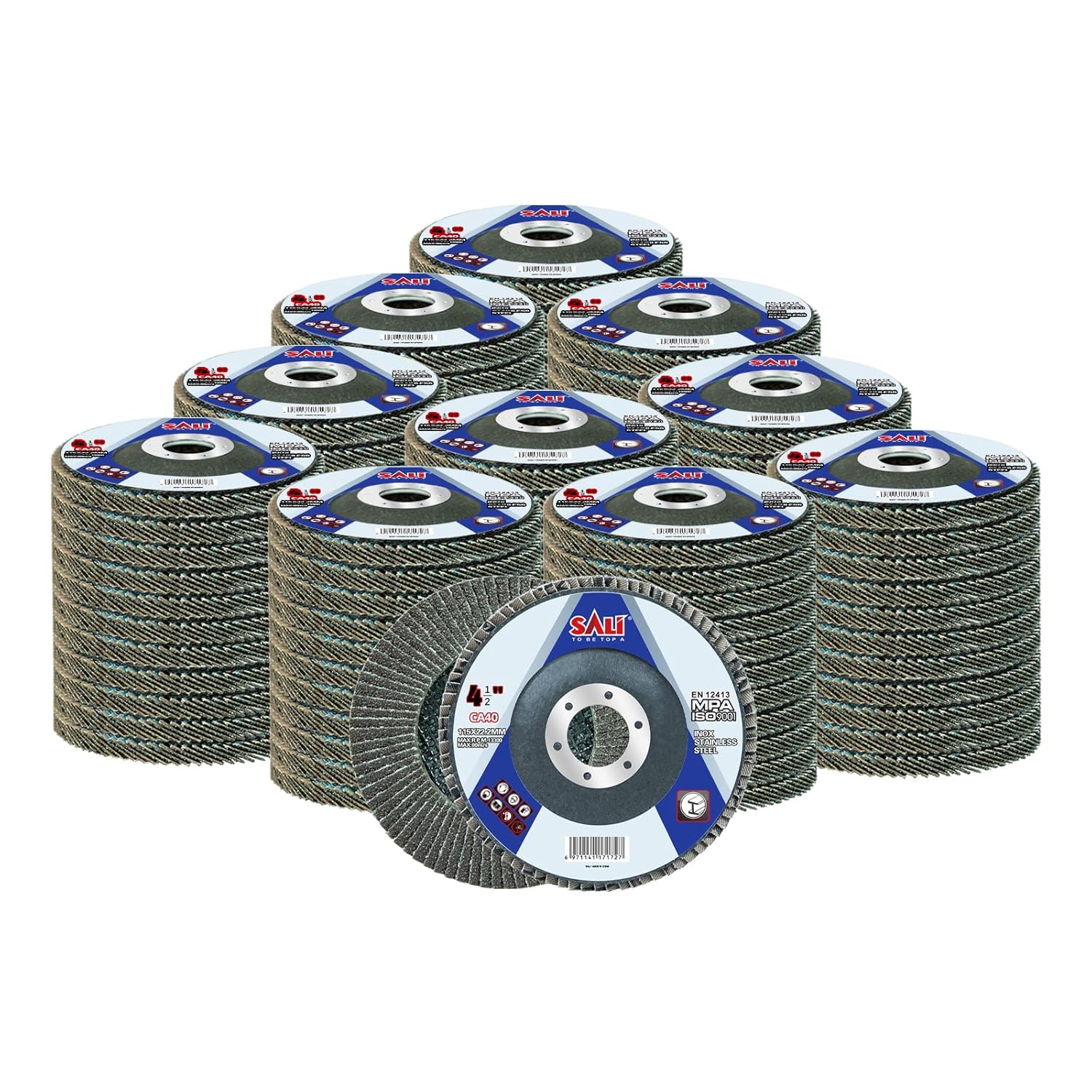 Sali 100 Pack Flap Disc 40 Grit 4.5in for High Performance Grinding