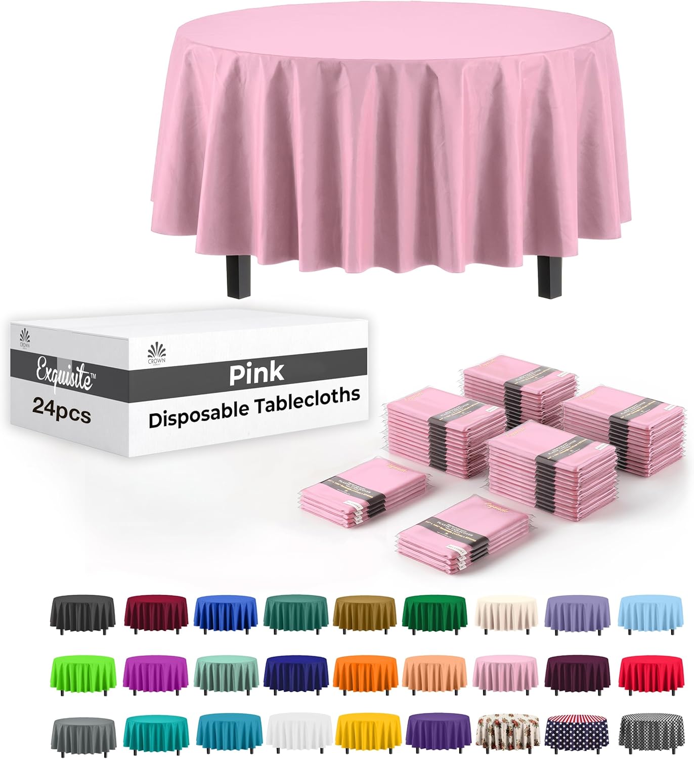 Premium Pink Round Plastic Tablecloths for Any Occasion