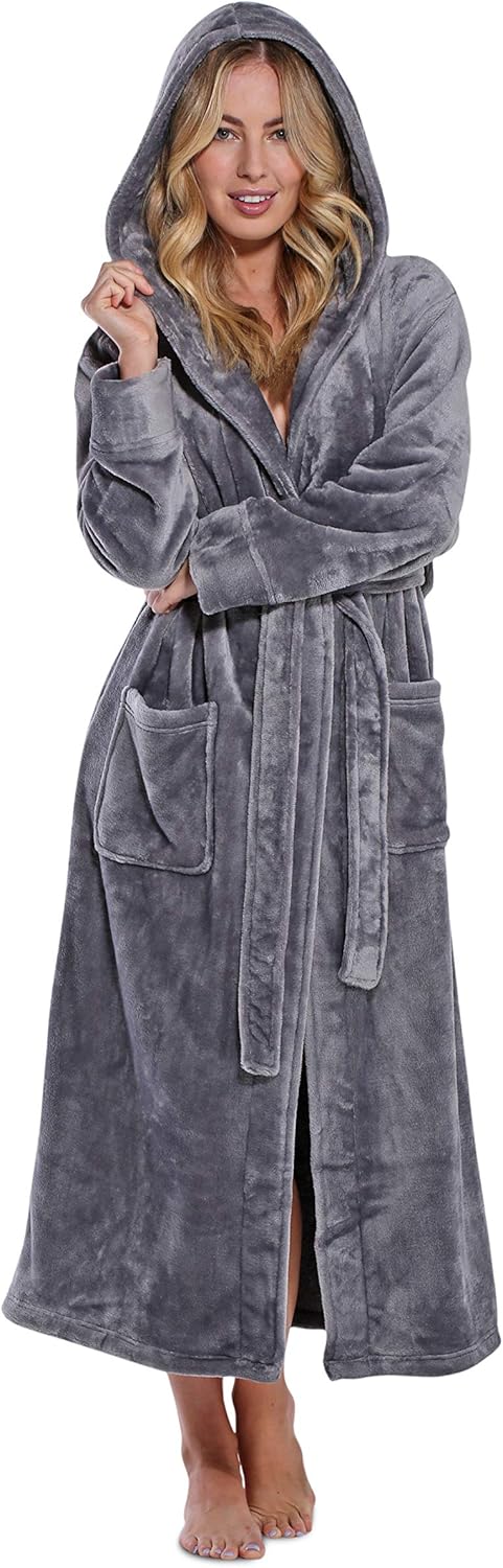 Turquaz Plush Robes For Women - Soft Warm Fleece Bathrobe