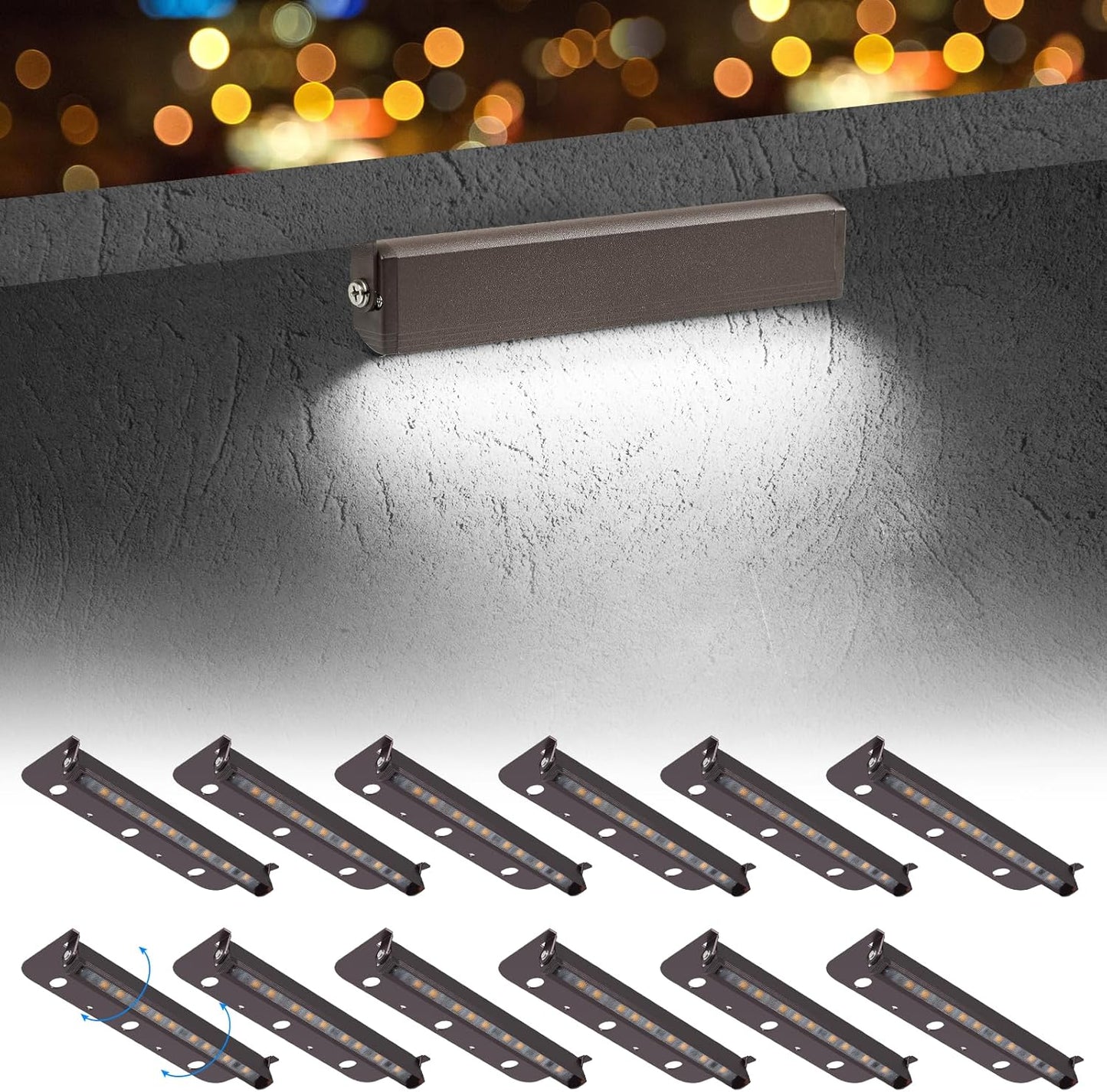 12-Packs 3W 7in LED Hardscape Paver Lighting for Outdoors