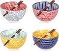 Selamica Ceramic Ramen Bowls Set 15 OZ - Colorful, Practical