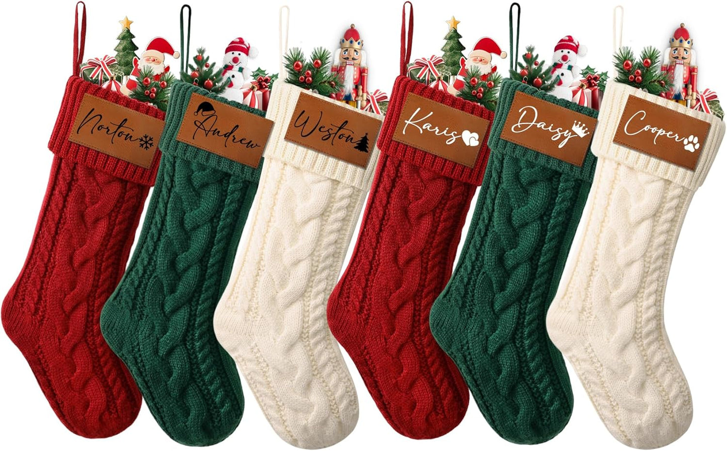 Personalized Christmas Stockings Set of 5 for Holiday Cheer