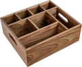 VaeFae Acacia Wood Caddy Organizer - Versatile Utensil & Napkin Holder