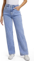 Women Jeans High Waist Tummy Control Straight Boyfriend Jeans