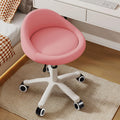 Rolling Stool Ergonomic Swivel Seat Adjustable Height - Pink