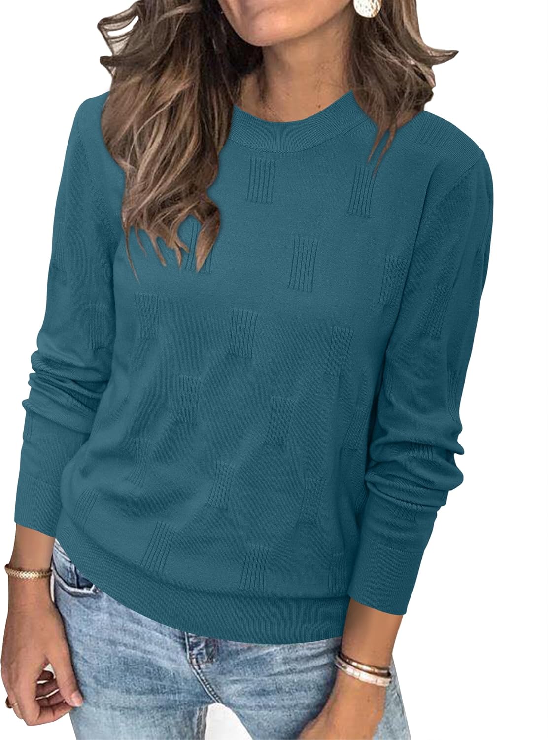 Arach&Cloz Women's Soft Knit Sweater Dressy Casual Pullover Tops