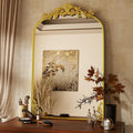 26x38 in Vintage Arched Bathroom Mirror - Elegant Wall Vanity Mirror
