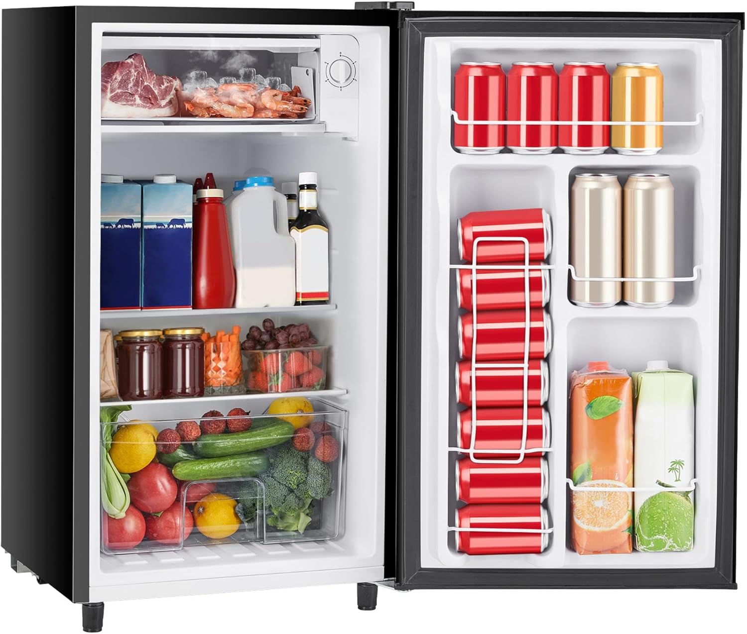 Compact Mini Fridge with Freezer for Dorms and Offices