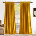 NICETOWN Halloween Warm Gold Velvet Curtains 96 in Pair - Room