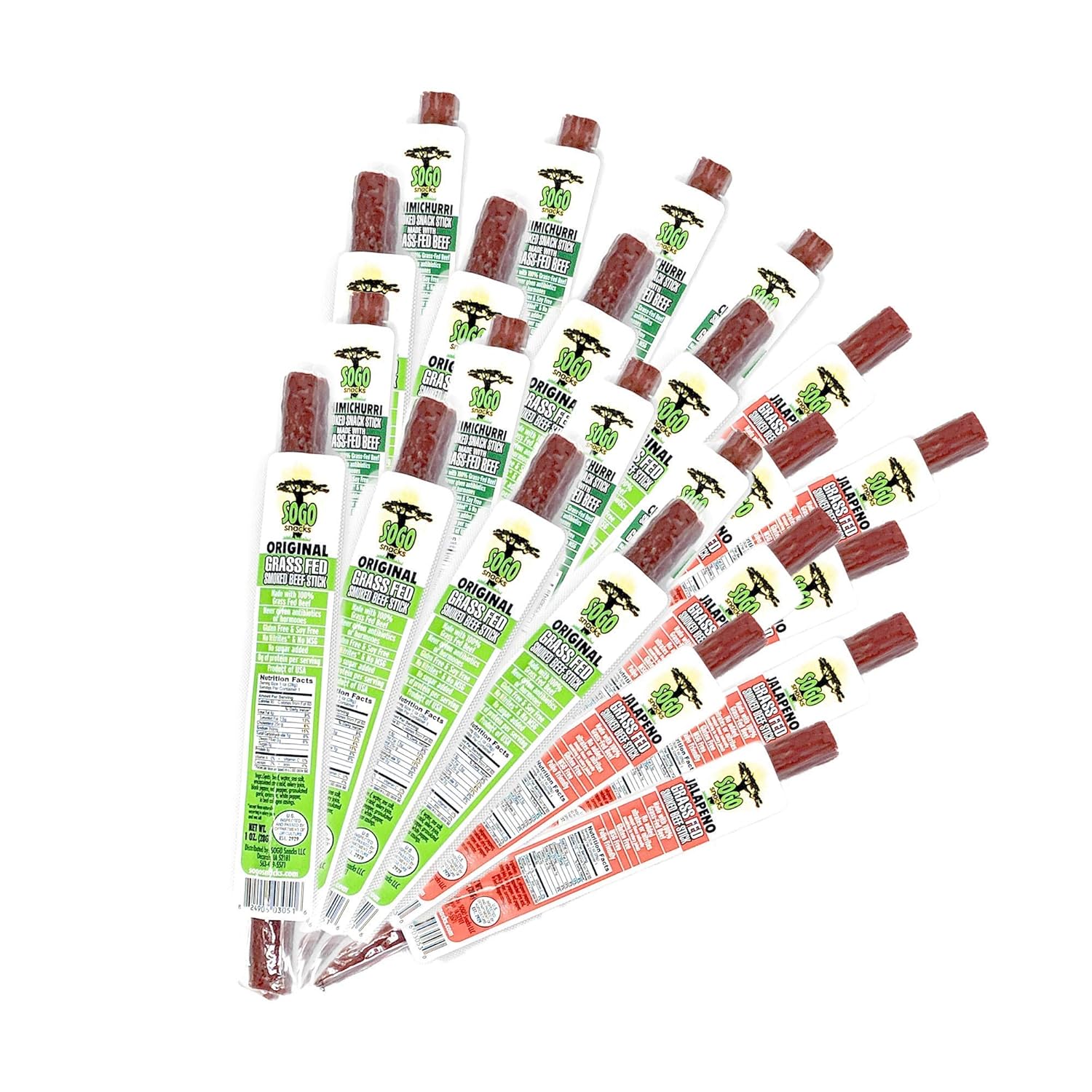 No Sugar Variety Pack of Healthy Grass-Fed Beef Sticks