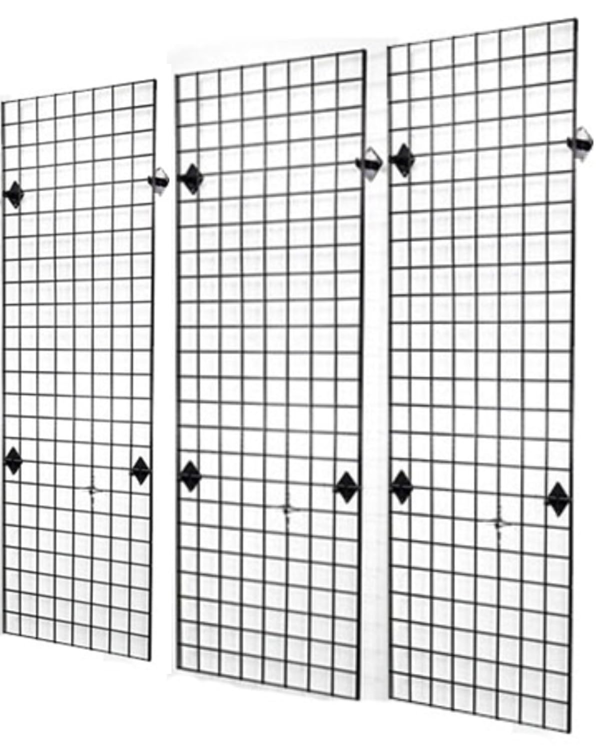 2ft x 6ft Grid Panel Wall Three Pack Combo with Brackets