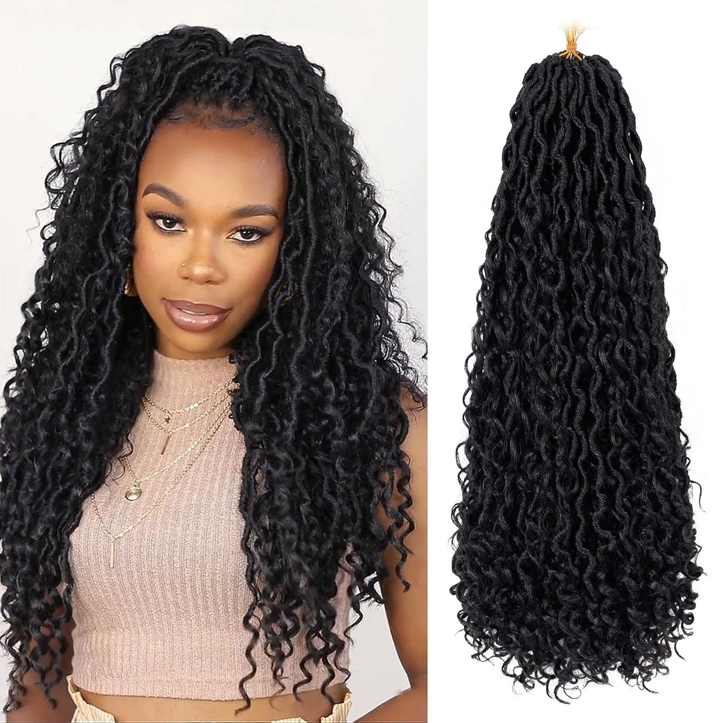 LIYATE 24 Inch Goddess Locs Crochet Hair for Black Women