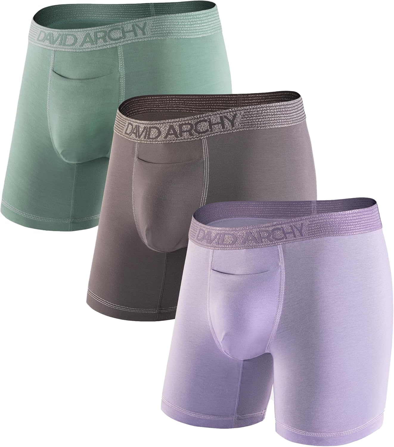 DAVID ARCHY Cotton Mens Underwear Soft Breathable Boxer Briefs