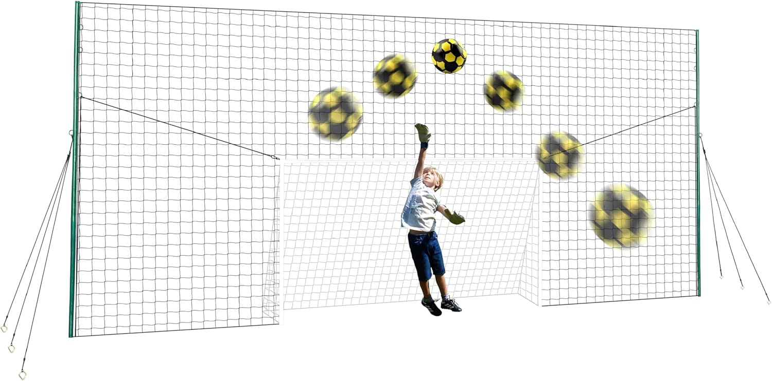 3-in-1 Soccer Training Rebounder & Goal Backstop Net System