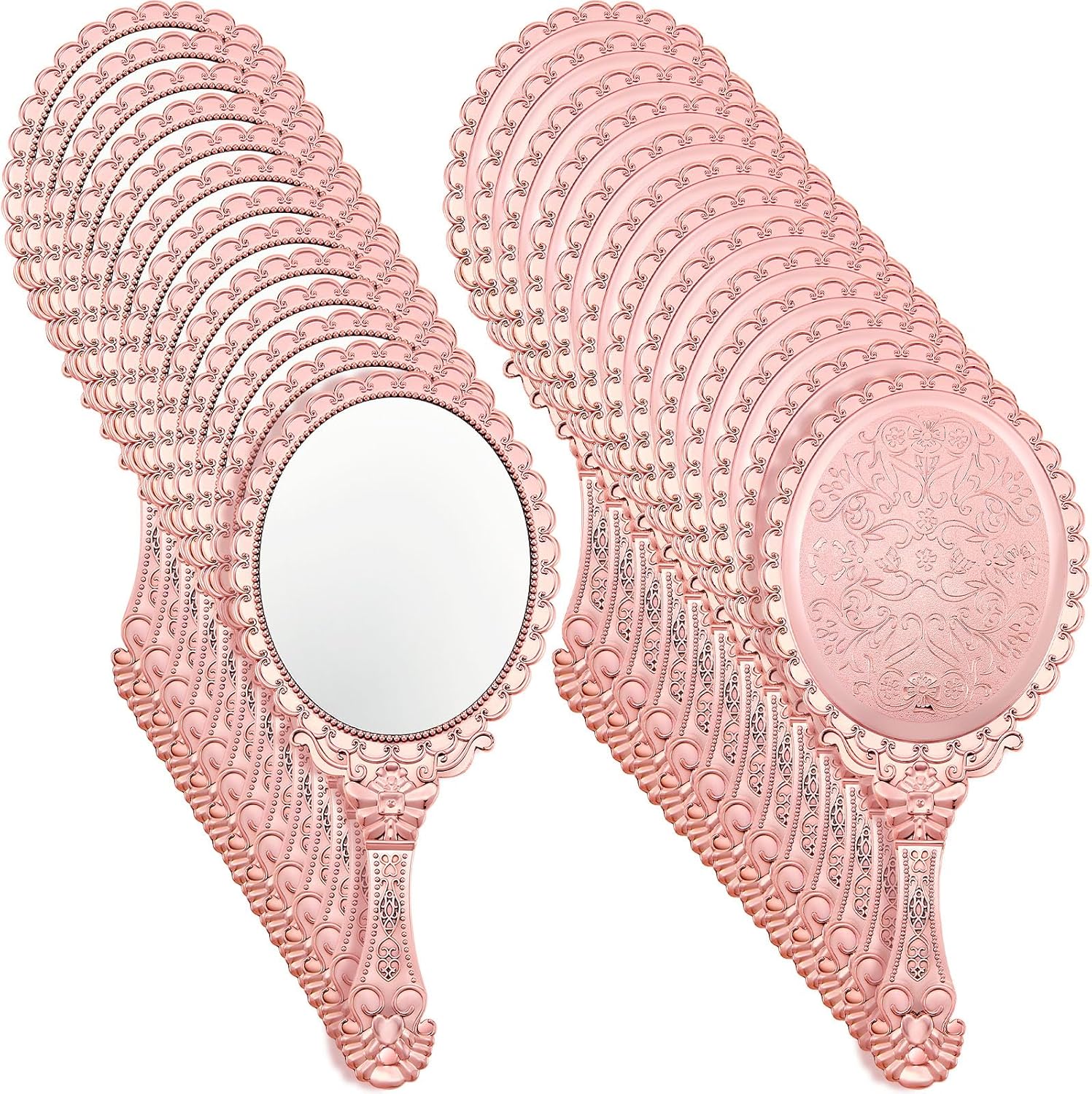 Vintage Handheld Mirror Set of 24 for Kids Princess Parties