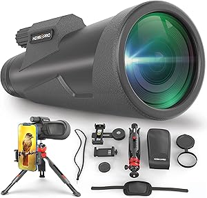 12X56 Monocular Telescope with Smartphone Adapter for Stargazing